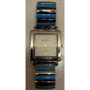 Womans Michelli Japan Watch silver & light blue band Quartz stainless case
